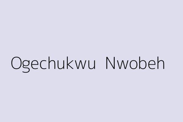 Ogechukwu  Nwobeh